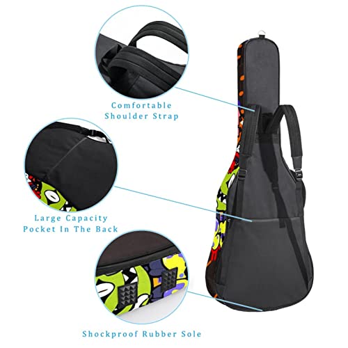 Housse de transport étanche pour guitare avec bandoulière réglable Motif triangulaire, yeux colorés, Multicolore 06, 42… - Les Beatles, Paul McCartney, John Lennon, RIngo Starr, George Harrison Housse de transport étanche pour guitare avec bandoulière réglable Motif triangulaire, yeux colorés, Multicolore 06, 42… – Image 4