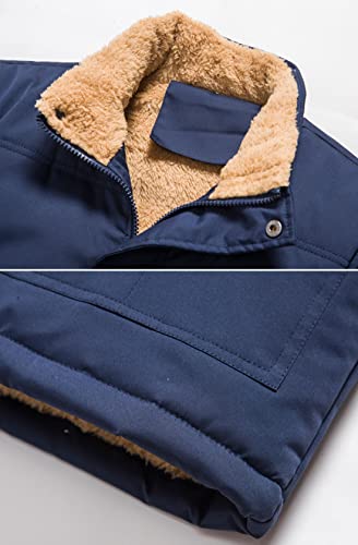 Men's Winter Warm Outdoor Padded Puffer Vest Thick Fleece Lined Sleeveless Jacket4