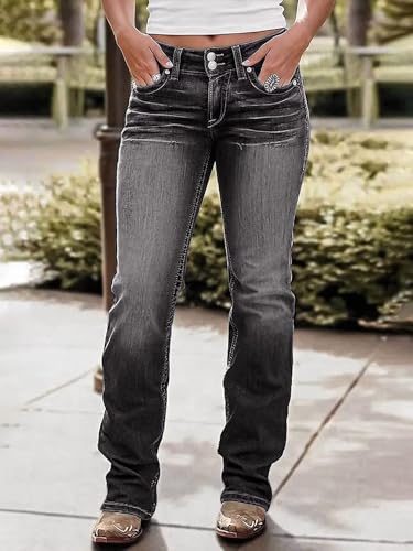 Image of Flamingals High Waist Boot Cut Jeans for Women Flare Denim Pants