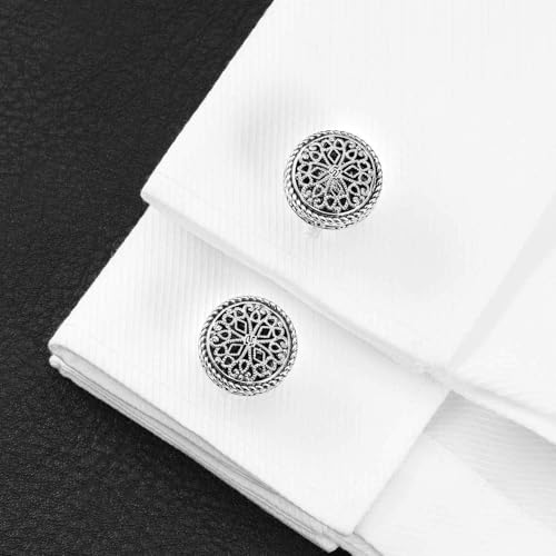 Cuff Links Mens, Cufflinks for Men, Men's Cuff Links for Wedding, Business, Father's Day, Gift for Men, 18K Gold Plated with Luxury Wooden Gift Box4