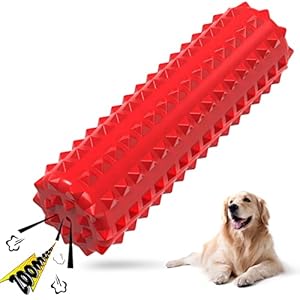 VANFINE Dog Toy, Squeaky, Tough, Durable Stick Chew Toy for Large Dogs, Puppies and Aggressive Chewers with Non-Toxic Natural Rubber (Medium/Large Dog, Stick)