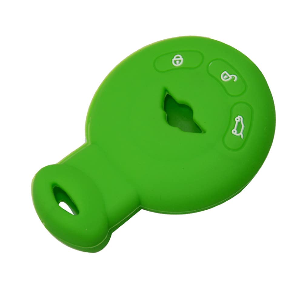 CSHU Portachiavi auto in silicone a 3 pulsanti Custodia protettiva per portachiavi Custodia portachiavi per auto Portachiavi ad anello, adatta per BMW Mini Cooper R60 R56, verde