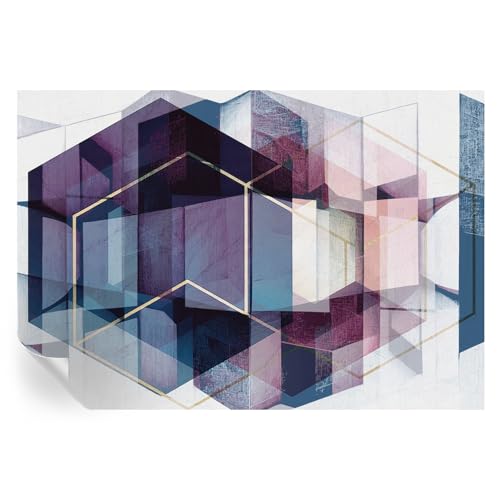 Revestimiento duradero para pasillo 152x104 cm cubos geométricos vinilo mural de hogar 2