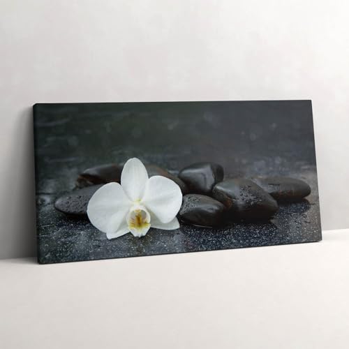 Tableau photo sur toile 140x70cm décoration murale salon motif pierres zen