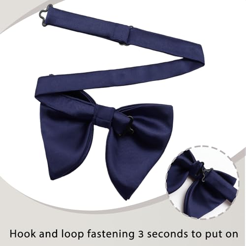 Image of Luckyvestir Oversized Bow Ties for Men, Pre Tied Clip on Men's Black Bowtie for Wedding Tuxedo Banquets Formal Wear