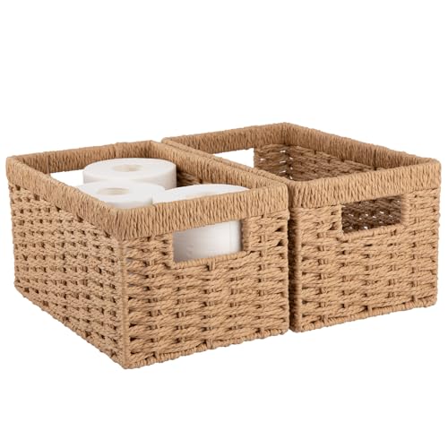 OIAHOMY Wicker Baskets, Paper Rope Storage Baskets...