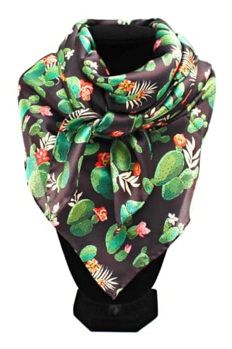 M&F Western Wild Rag Silk Cactus Print Black One Size2