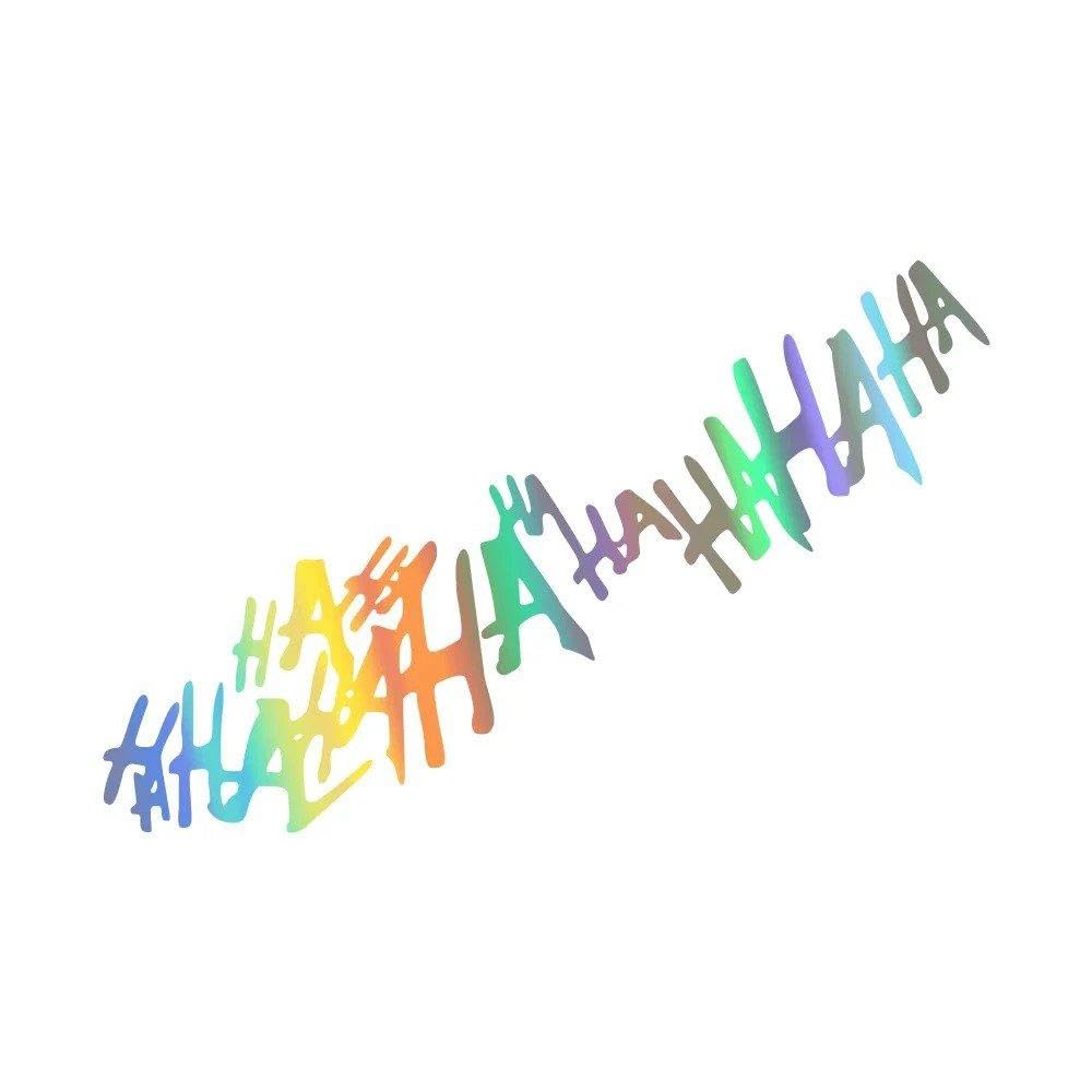 Bertdcx Colorful Laser Auto Accessory Hahaha Slogan Car Windshield Window Stickers Motorcycle Body Vinyl Decals Waterproof Auto Styling(,40X10cm)