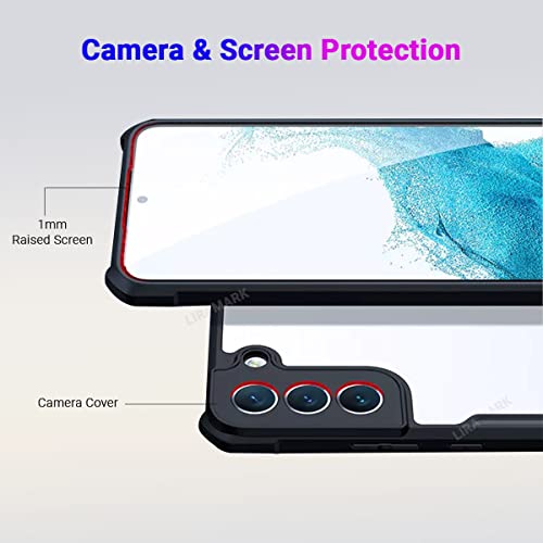 Image of LIRAMARK Transparent Clear Shock Proof Back Cover Case Designed for Samsung Galaxy S22 Plus(Black)