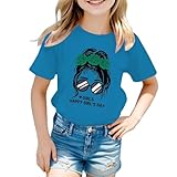 Hemden Jungen 140 Mädchen -Shirt mit süßem Grafikdruck, Rundhalsausschnitt, kurzärmelig, Sommer, lässig, Tops Ski Shirt Mädchen (Navy, 8-9 Years)
