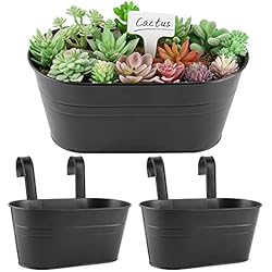 Macetero Jardin Aluminio BOFUNX 2 PCS Maceta de Metal Colgante con Soporte Extraíble Cubo Macetero Plantador con Gancho Doble Decoración Exterior Balcón Jardín Patio Pared Terraza para Flores y Plantas