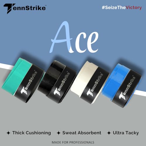 Image of Ace Badminton Grip Box | Pack of 4 | 0.75mm | Sweat-Absorbent, Thick with Tackiness Anti-Slip, Durable Grips | Multi-Color Racket Overgrip Tape for Badminton, Tennis, Pickleball and More (Multi-Color)