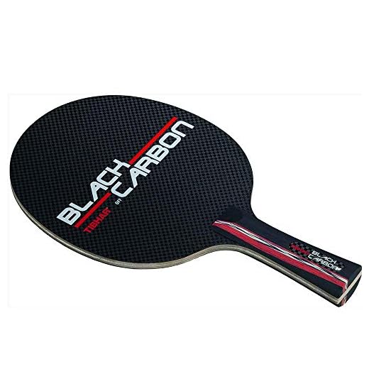Tibhar Black Carbon Table Tennis and Ping Pong Blade - ST Handle Type