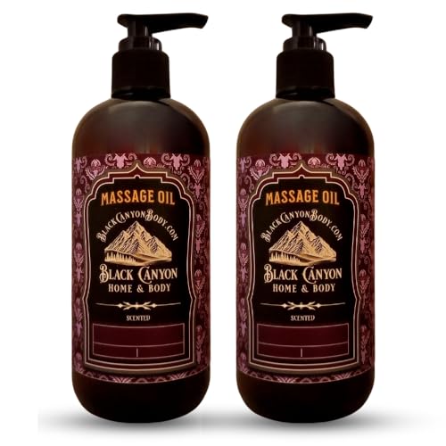 Black Canyon Black Currant Vanilla Scented Massage Oil, 12 Oz (2 Pack)