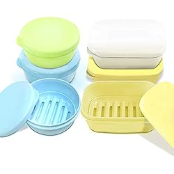 Jabonera Lidl FineGood - Juego de 4 Piezas de jabonera a Prueba de Agua, jaboneras, Caja de jabón portátil con Drenaje de jabón para baño