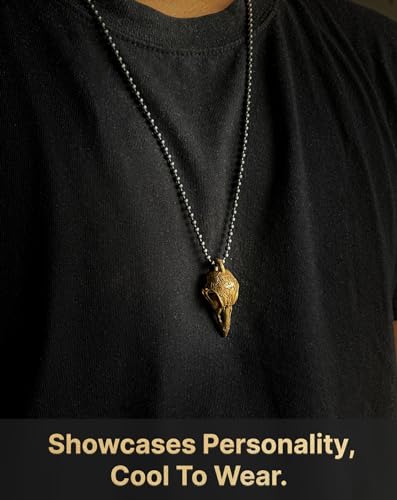 COPPERTIST.WU Raven Skull Pendant Necklace Gothic Crow Amulet Animal Head Charm Witcher Punk Jewelry Gift for Men Women2