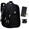 Kit Mochila Executiva Trabalho + Carregador Portátil + Fone De Ouvido Bluetooth (Preto+Preto)