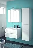Allibert Badmöbel-Set Badmöbel vormontiert Softclose-Funktion weiß Spiegelschrank Waschtisch 80 cm