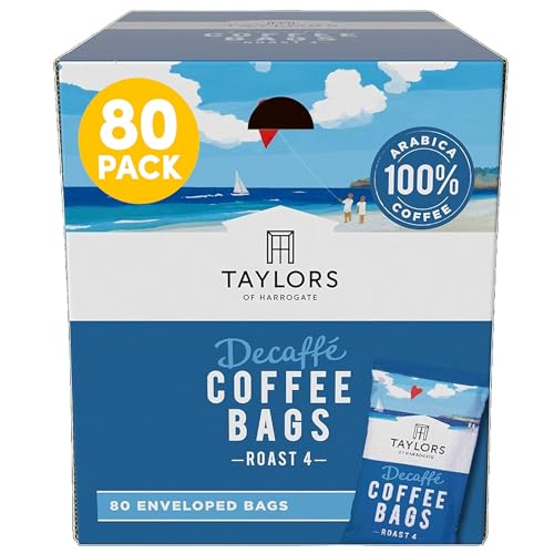 Taylors of Harrogate, Roast 4, Decaffe Coffee Bags, 80 Enveloped Bags (Pack of 1)