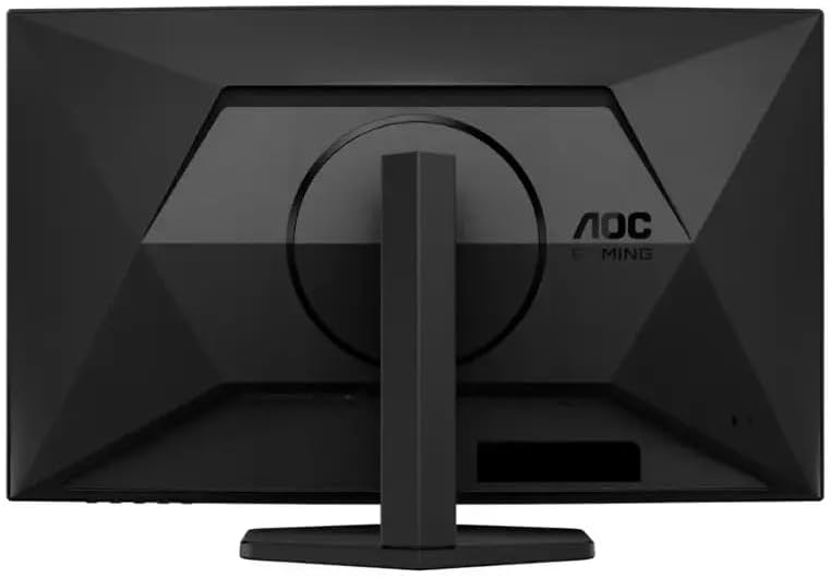 Rear view of AOC C27G4ZX monitor with stand attached