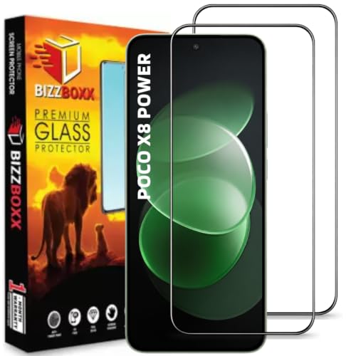 Image of Screen Guard For POCO X8 Power Tempered Glass Screen Protector Guard - HD Clarity, Anti-Fingerprint Temper Guard (POCO X8 Power - 6.83 Inch) With Installation Kit - Pack of 2