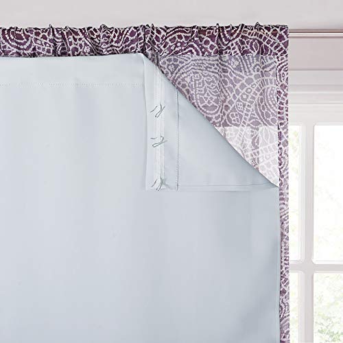 KGORGE Blackout Curtain Liners - Hang with Rod Pocket / Hooks, Curtain Liners for 63-inch Curtains Thermal Insulated Energy Saving Drapes (Set of 2, W27 x L60 Each, Grayish White, Bonus Hooks)