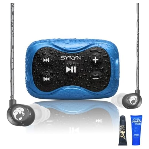 100% Waterproof SYRYN Swimbuds Flip Bundle for Swimming with Music | Enjoy Up to 2,000 Songs or 138 Hours of Audio | Drag and Drop MP3, AAC, M4a, FLAC Using PC or Mac | No Apple Music, No Spotify