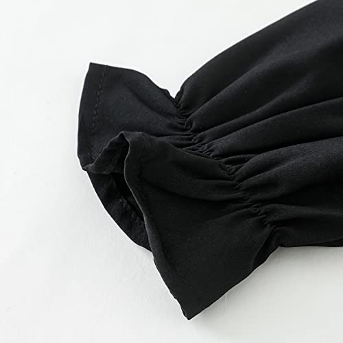 Qiraoxy Girls Dress Long Sleeve Swing Dress Casual Square Neck A-Line Skater Dress Party Dresses Elegant Dresses Wedding School Clothes for Kids Girls 5-12 Years - Image 8