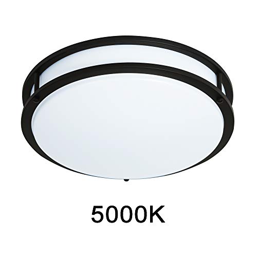 Designers Fountain 16 Inch Matte Black Round 28 Watt, 1800 Lumens Dimmable Dc Led Flush Mount Ceiling Light Fixture, Soft White, Bright White, Daylight 3000K/4000K/5000K, Ev1416C3C-43 #TOP6