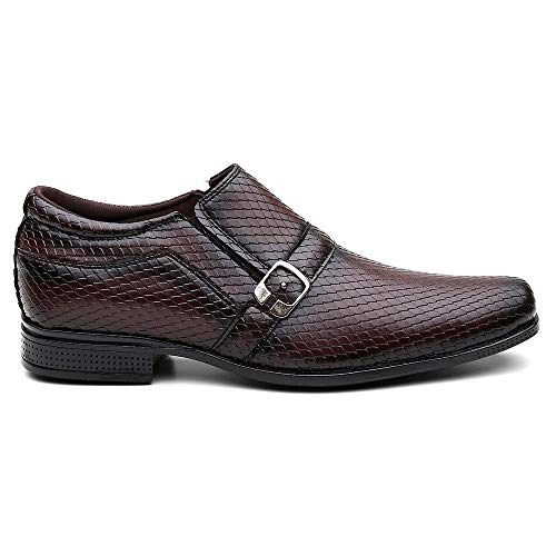 Sapato Social Masculino Couro Color + Cinto + Carteira + Relógio - Café/40