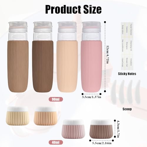 Flacon Voyage Avion 100Ml : 13 Pièces Flacon Voyage Kit, Flacon Voyage Silicone (Top 1) – Image 3