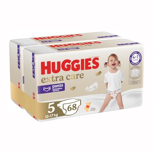 Huggies Extra Care Pants with Disney Design Size 5 68 Nappies (2x34) Half Month Box