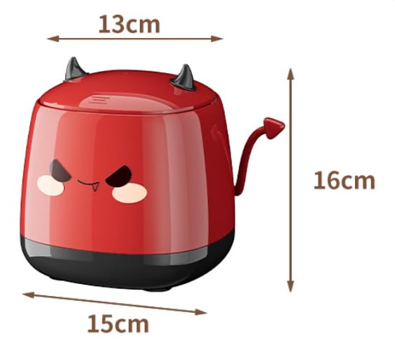 Mini Pattumiera da Tavolo, Cestino da Scrivania, Portatile Piccola Cestino da Tavolo, Mini Simpatico Pattumiera da Scrivania con Coperchio, per Toletta, Bancone Cucina (Rosso)