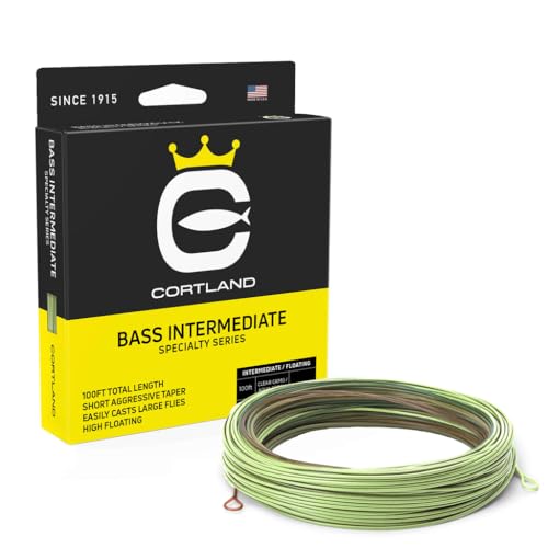 Cortland Bass Intermediate Fly Line, Clear Camo/Aqua Green 100ft, WF8I/F