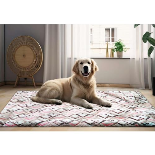 HUCHA Premium Dog Mat, Washable, Extra Soft, Cozy and Anti Slip, 110cm x 85cm ( Large) (Red Print) (B0D2XH9NN1) Amazon Price History, Amazon Price Tracker