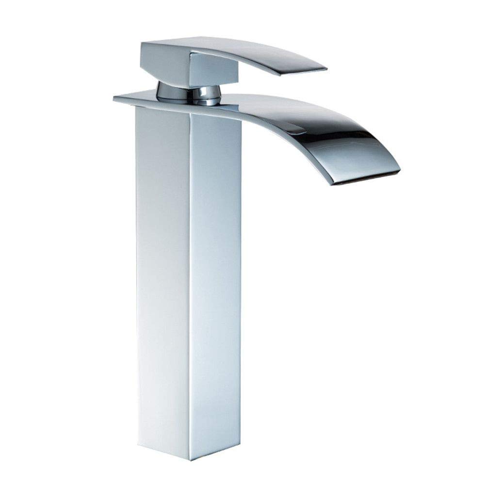 Grifo de lavabo de cascada cromado para crear un ambiente de spa relajante en casa