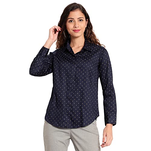 Indietoga Women's Printed Slim Fit Cotton Formal Shirts (Small to...