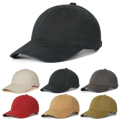 Image of 6Pack Unisex Vintage Washed Cotton Baseball Cap Soft Unconstructed Plain Blank Adjustable Size Dad Hat