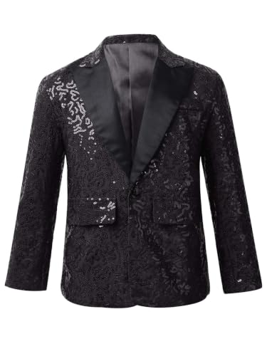Chaqueta de lentejuelas para niños, disfraz de esmoquin miniatura 2