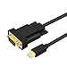 Price comparison product image TNP Mini DisplayPort to VGA Adapter Cable (6FT) - Thunderbolt 2 Compatible Male mDP to VGA Video Converter Connector Cord Wire Plug Supports 1080P Full HD Resolution - Black