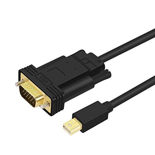 TNP Mini DisplayPort to VGA Adapter Cable (15FT) - Thunderbolt 2 Compatible Male mDP to VGA Video Converter Connector Cord Wire Plug Supports 1080P Full HD Resolution - Black TNP Mini DisplayPort to VGA Adapter Cable (15FT) - Thunderbolt 2 Compatible Male mDP to VGA Video Converter Connector Cord Wire Plug Supports 1080P Full HD Resolution - Black