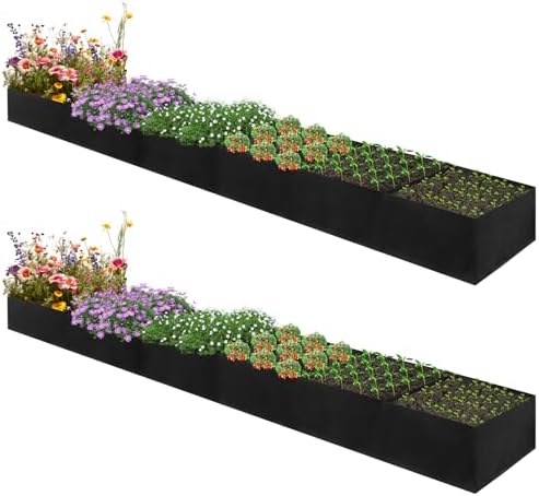 fabric raised garden bed - 5 Surprising Picks You Didn't Expect 8 VZZNN 2Pack 12x2x1ft Fabric Raised Garden Bed - 6 Grids Plant Grow Bags, Outdoor Planter Box Non-Woven Fabric Patio Planting Bed Garden Grow Bed Bag for Growing Herbs, Flowers and Vegetables