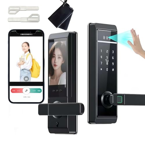 3D Facial Recognition Smart Door Lock 4.5-inch Screen APP Remote