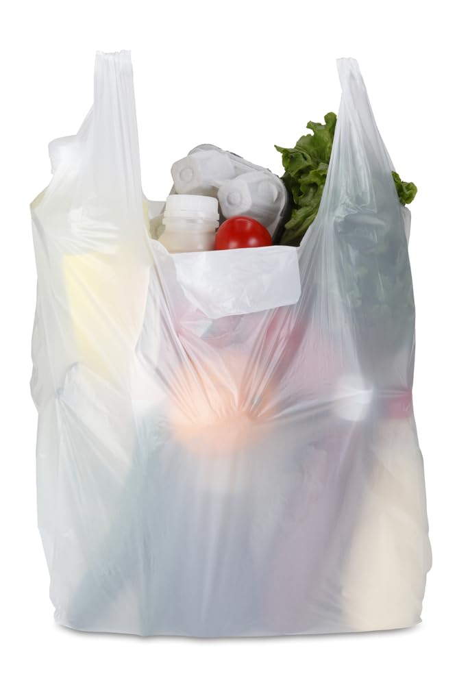 ClearlyClearly Vest Style Plastic Carrier Bags - 10" x 15" x 18" (100)
