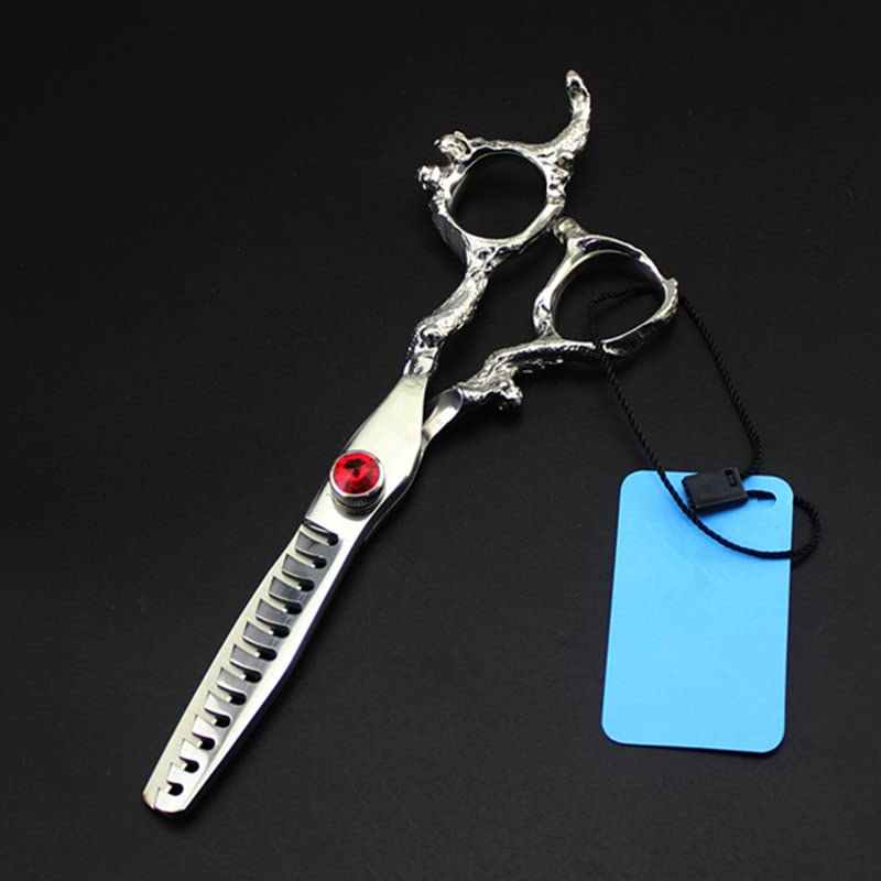Ciseaux de coiffure 440C avec poignée dragon ciselée pour coupe précise