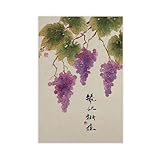 Lienzo decorativo para pared, diseño de uva china, para decoración de sala de estar, dormitorio, 50 x 75 cm