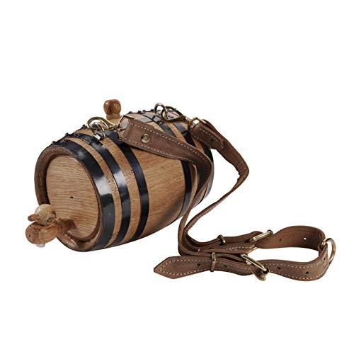 KegWorks St. Bernard Dog Collar Wood Rescue Barrel - Black Bands - 1/2