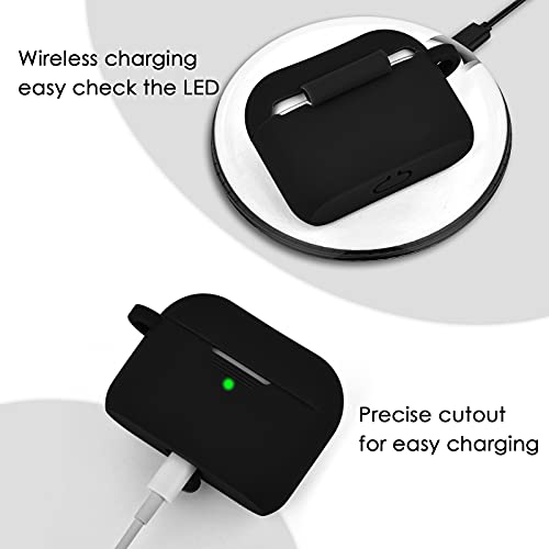 Image of Filoto Silicone Case for Airpods 3 (2021) with Bracelet Keychain, Cute Protective Case for Apple Air Pod 3 Wireless Charging, Black