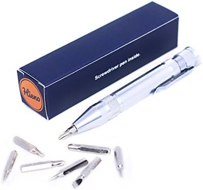 Pocket Screwdriver Set - 8-in-1 Pen-Style Multi-Functional Tool - Sturdy Magnetic Silver Precision Gadget - Best For Repairing Home Electronics - Includes Gift Box - By Hieno Tools