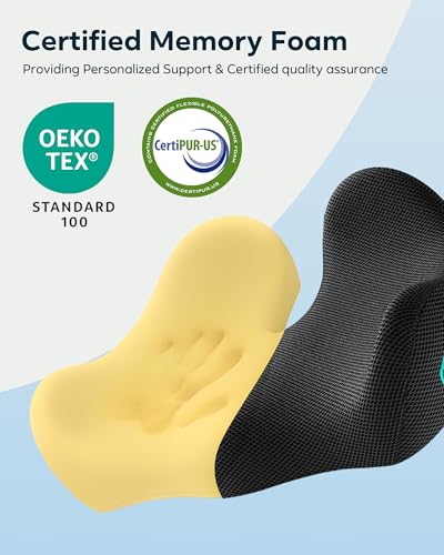 Miniatura 3 de Feagar Cojin Silla Oficina - Cojin Coxis Ortopedico De Espuma Con Memoria, Cojín Ergonómico Para Silla De Oficina, Silla De Ruedas Y Coche, Alivia Dolor De Coxis, Cadera Y Ciática - Funda Lavable